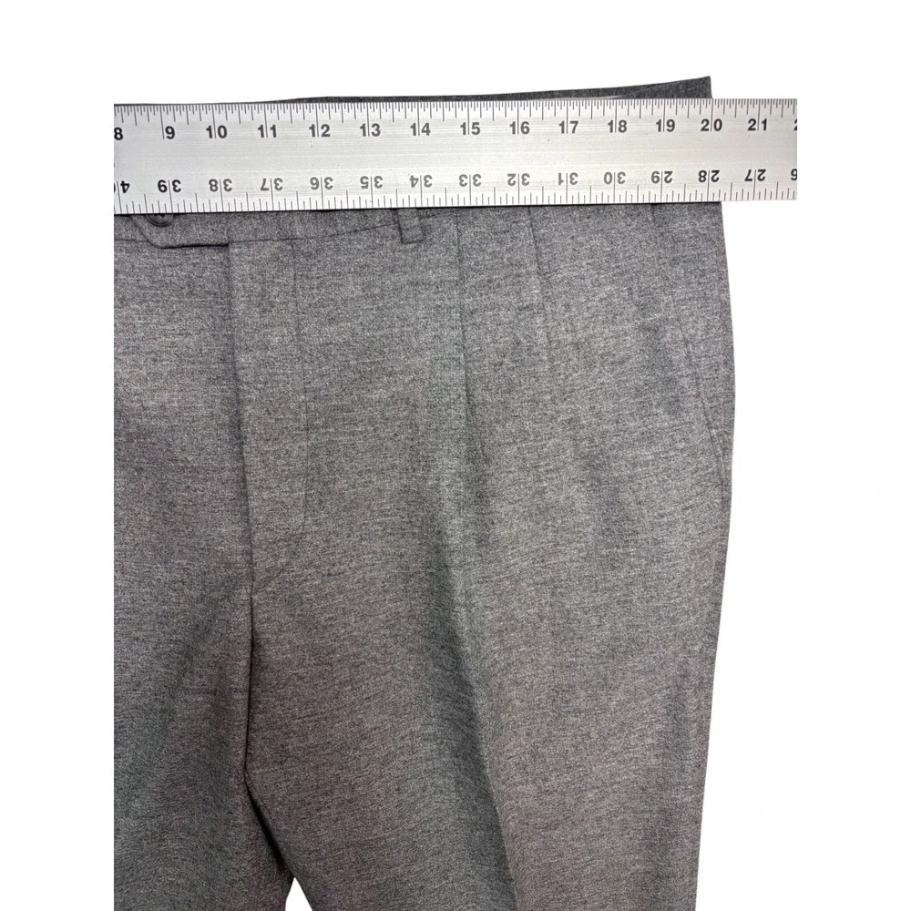 vtg Ermenegildo Zegna Italy 46R 40x30 Heather Gray 2pc Pant Suit Light Flannel